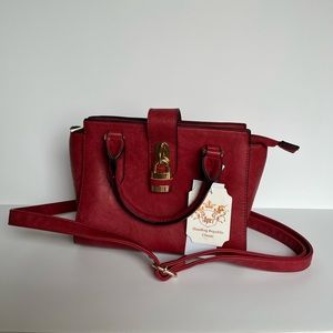 Red Faux Leather Crossbody